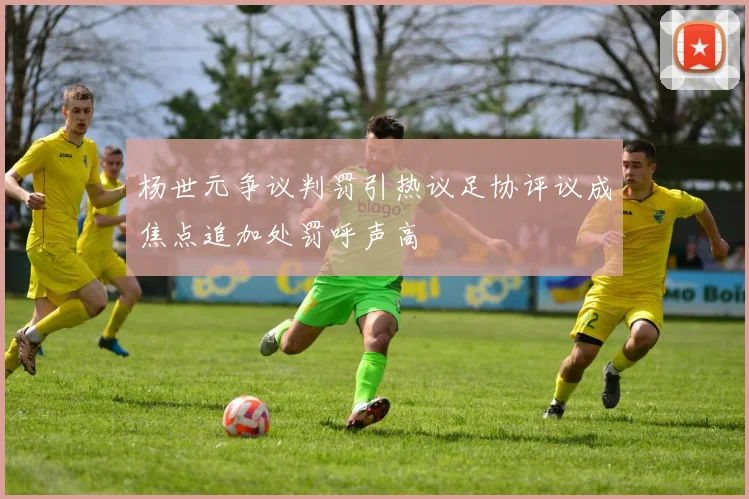 杨世元争议判罚引热议足协评议成焦点追加处罚呼声高